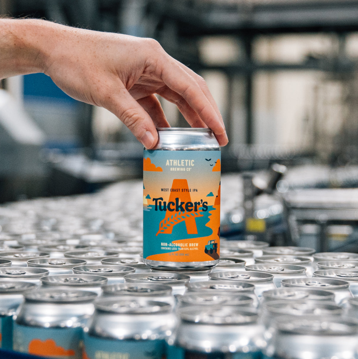 can of tuckers in the brewery